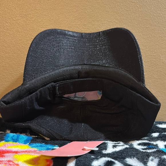 NWT Juicy Couture Black Cap with Rhinestones & Faux Pearls - Picture 10 of 10